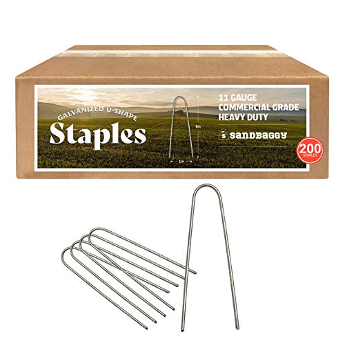 Sandbaggy Galvanized 6 Inch Landscape Staples  Industrial Grade Garden Stakes  Designed for Drip Irrigation Tubing  PVC Piping Up to 1  Trusted by Farmers  Contractors Across USA (200 Staples)